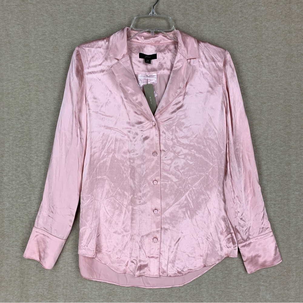 J. Crew Pajama Top Size XS Womens Pink Button Up Sleepwear Lounge PJ